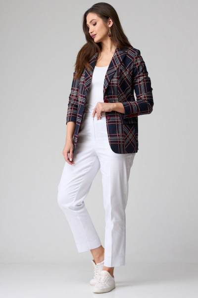 Жакет БелЭльСтиль 203-113_22 сине-красная клетка - фото 5