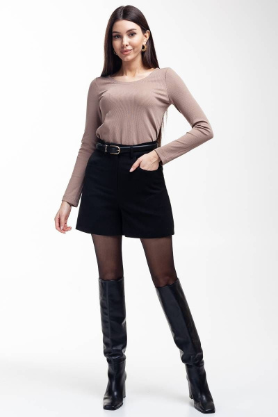 Трикотажный джемпер с длинным рукавом и комфортной посадкой Ivera 5067 бежевый - фото 7