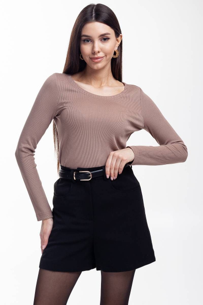 Трикотажный джемпер с длинным рукавом и комфортной посадкой Ivera 5067 бежевый - фото 1