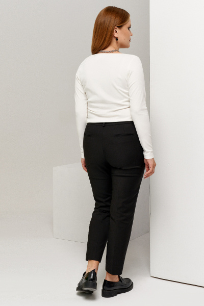 белый демисезонный джемпер из вискозы для повседневных образов Панда 117540w молочный - фото 3