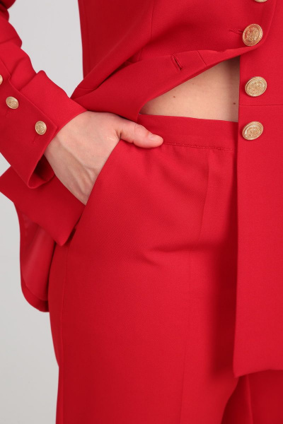 Деловой костюм 2-ка из тянущейся костюмной ткани Mubliz 003/1 красный - фото 6