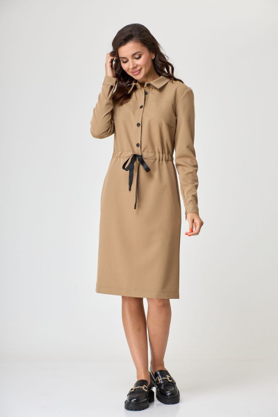 Платье Talia fashion 338 бежевый - фото 11