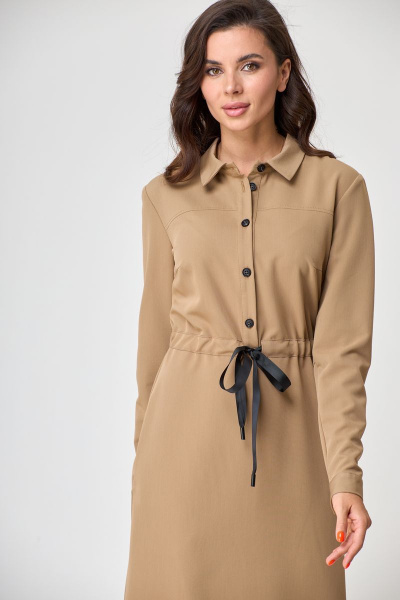 Платье Talia fashion 338 бежевый - фото 8