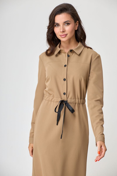 Платье Talia fashion 338 бежевый - фото 7