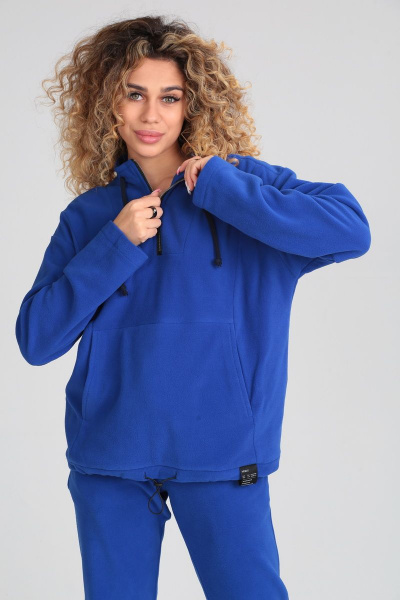 Демисезонный спортивный костюм из флиса с молнией HIT 0321 синий - фото 6