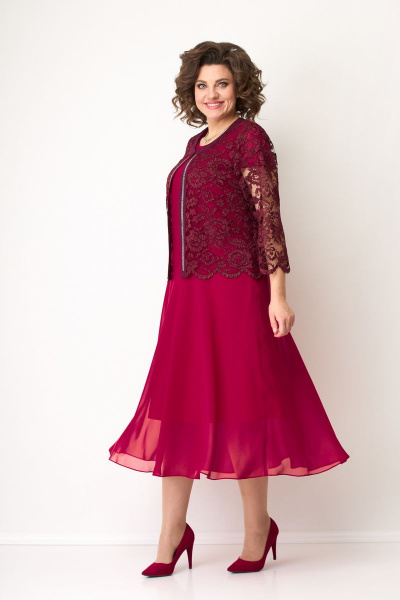 Круглогодичный нарядный комплект платье с гипюровым жакетом Solomeya Lux 623C - фото 2