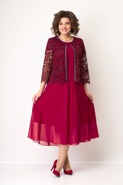 Круглогодичный нарядный комплект платье с гипюровым жакетом Solomeya Lux 623C - фото 1