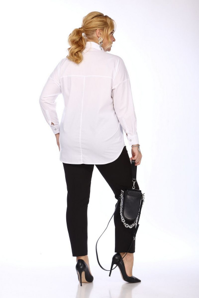 Блуза с накладными карманами и спущенными плечами, с воротником SOVITA 884 белый - фото 5