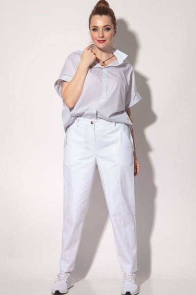 Джинсы с широкими штанинами в стиле slouchy и прорезными карманами SOVA 11102 белый - фото 5