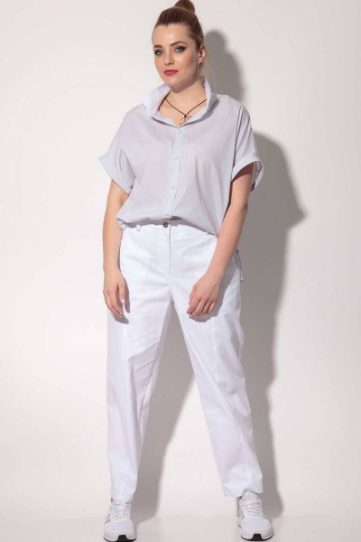 Джинсы с широкими штанинами в стиле slouchy и прорезными карманами SOVA 11102 белый - фото 4