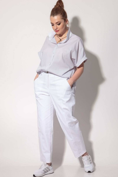 Джинсы с широкими штанинами в стиле slouchy и прорезными карманами SOVA 11102 белый - фото 2