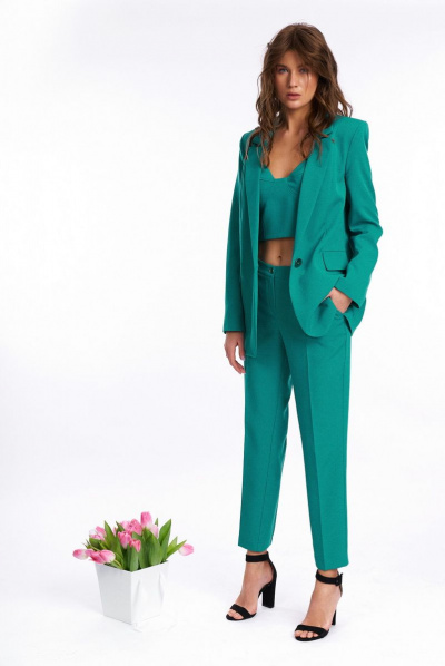 Брюки, жакет KaVaRi 8002.3 бирюза - фото 4