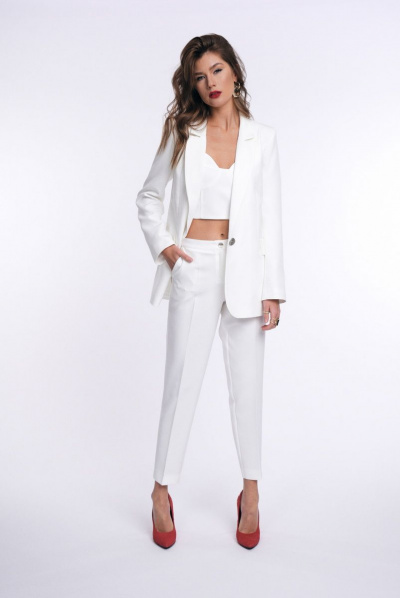 Топ-биюстье из текстиля на широких брителях KaVaRi 5002 молочный - фото 2