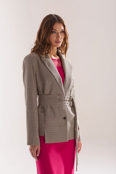 Деловой жакет из костюмной ткани с ремнем Lyushe 3323 - фото 7