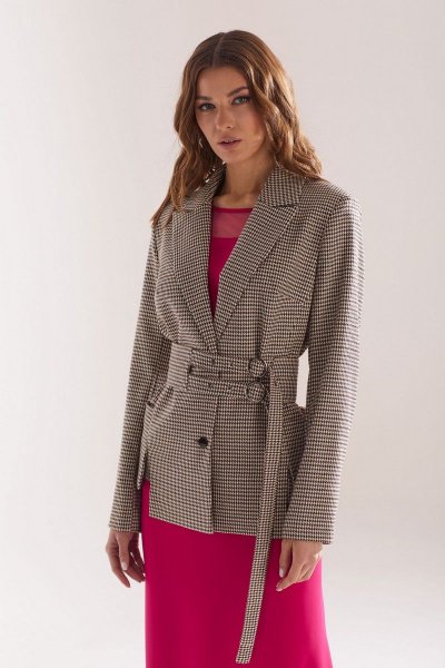 Деловой жакет из костюмной ткани с ремнем Lyushe 3323 - фото 2