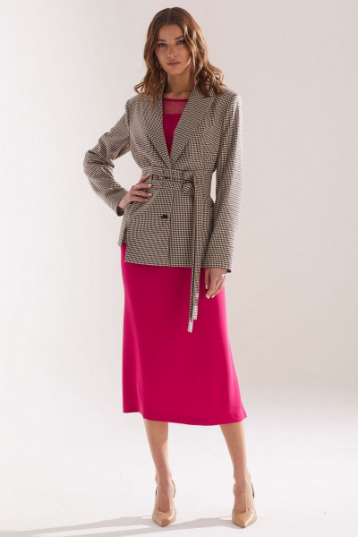 Деловой жакет из костюмной ткани с ремнем Lyushe 3323 - фото 4