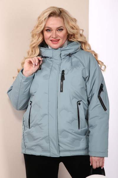 Демисезонная куртка оверсайз из плащевки с капюшоном Shetti 2109 ментол - фото 6