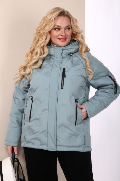 Демисезонная куртка оверсайз из плащевки с капюшоном Shetti 2109 ментол - фото 5