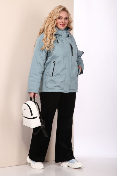 Демисезонная куртка оверсайз из плащевки с капюшоном Shetti 2109 ментол - фото 2