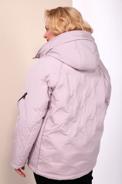 Демисезонная куртка оверсайз с капюшоном и карманами Shetti 2109 пудра - фото 8