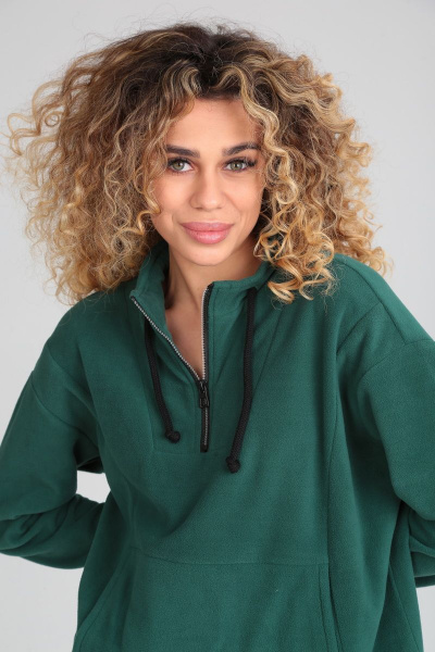 Демисезонный спортивный костюм из мягкого флиса HIT 0321 зеленый - фото 2