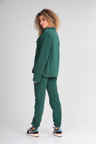 Демисезонный спортивный костюм из мягкого флиса HIT 0321 зеленый - фото 5