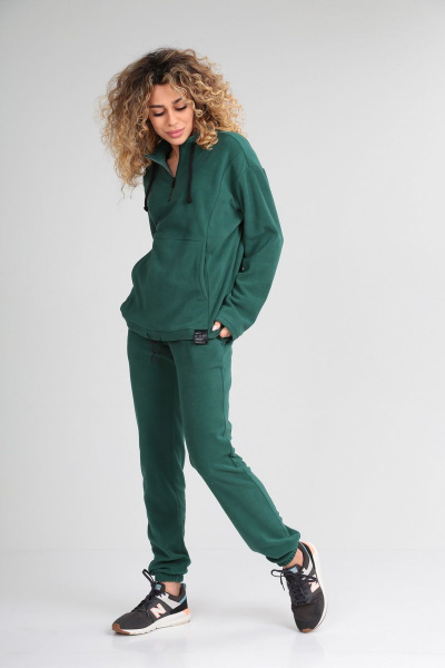Демисезонный спортивный костюм из мягкого флиса HIT 0321 зеленый - фото 4