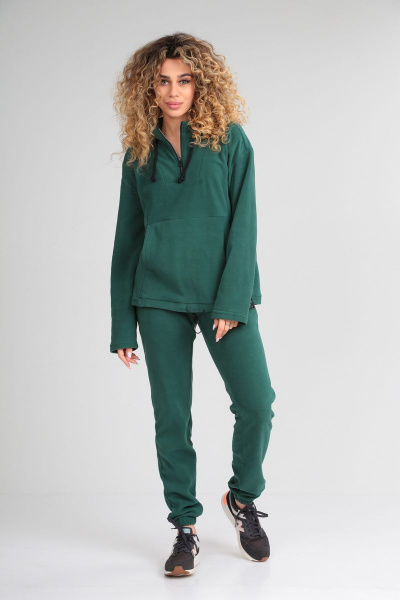 Демисезонный спортивный костюм из мягкого флиса HIT 0321 зеленый - фото 3