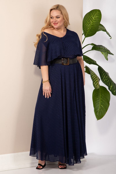 Платье Anastasia 887 т.синий(широкий_пояс) - фото 2