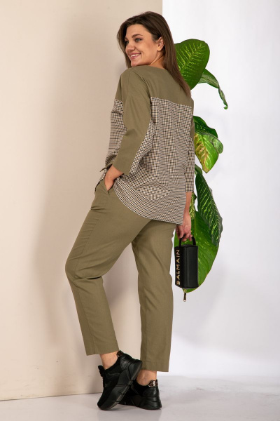 Блуза, брюки Anastasia 964 олива - фото 7