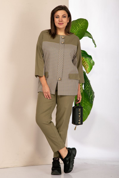Блуза, брюки Anastasia 964 олива - фото 6