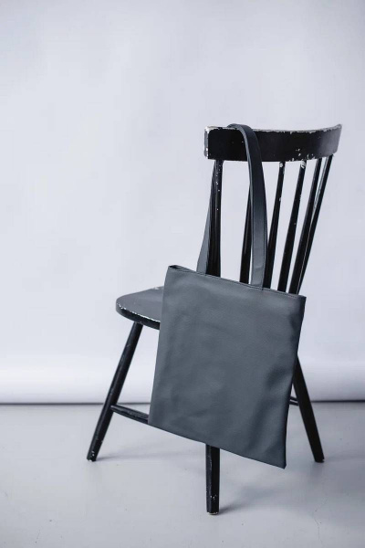 Шоппер из экокожи серый с карманами для повседневных дел MT.Style shoper grafit - фото 1