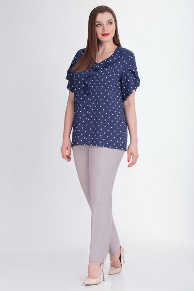 Блуза БелЭкспози 1186 синий - фото 1