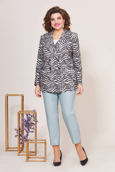 Трёхпредметный деловой комплект из джинса и эко-кожи Mira Fashion 5214 - фото 2