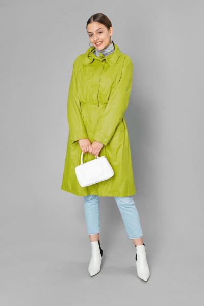 Плащ демисезонный на каждый день из плащевой ткани Elema 2-10188-1-170 салатовый - фото 1