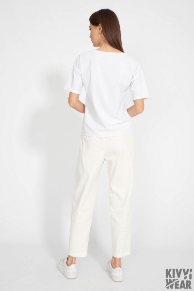 Классическая белая футболка из хлопка с принтом Kivviwear 4026.102 - фото 8