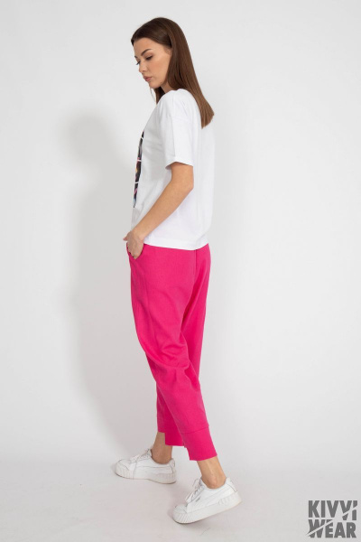 Классическая белая футболка из хлопка с цифровым принтом Kivviwear 4026.103 - фото 9