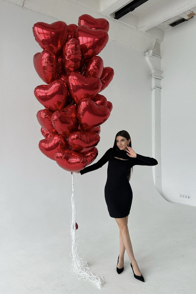 Облегающее мини-платье из трикотажа с разрезом по груди THE.WOMAN 0045 черный - фото 4