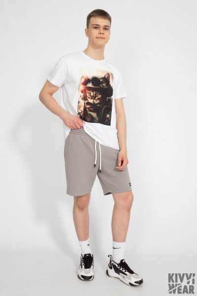 Круглогодичная белая футболка из хлопка и трикотажа Kivviwear 1010.14 - фото 7