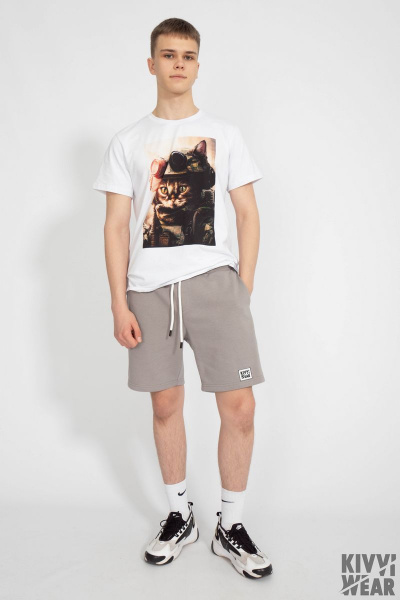 Круглогодичная белая футболка из хлопка и трикотажа Kivviwear 1010.14 - фото 4