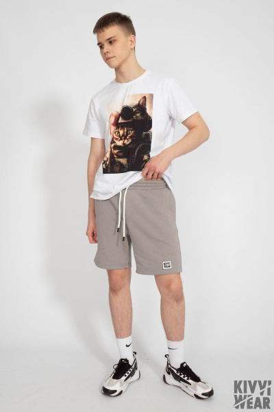 Круглогодичная белая футболка из хлопка и трикотажа Kivviwear 1010.14 - фото 3