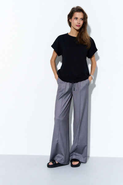 Круглогодичный черный трикотажный джемпер из хлопка Luitui R5011 черный - фото 2