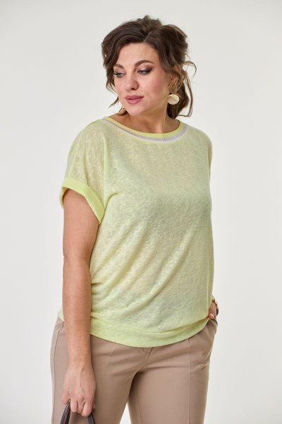 Блуза, брюки T&N 7348 лайм_приглушенный+беж - фото 5