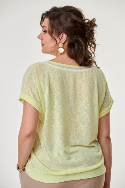 Блуза, брюки T&N 7348 лайм_приглушенный+беж - фото 6