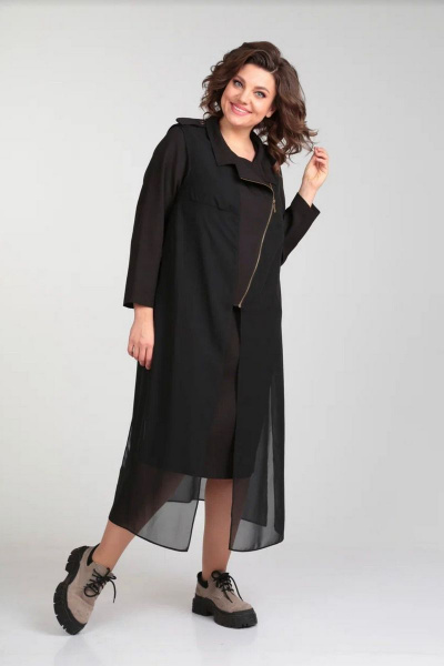 Демисезонный комплект платье и кардиган из шифона Takka Plus 23-167 - фото 1