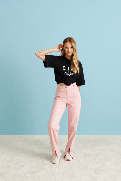 Джинсовые брюки с разрезами и накладными карманами из хлопка ANNETE A186/1 - фото 1