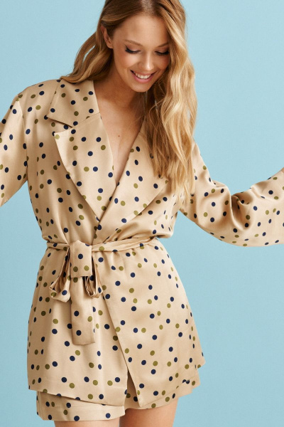 Шорты из горохового полотна с поясом и карманами ANNETE A215 - фото 1