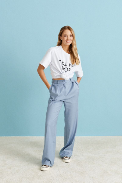 Деловые брюки из костюмной ткани с боковыми карманами ANNETE A233 - фото 1