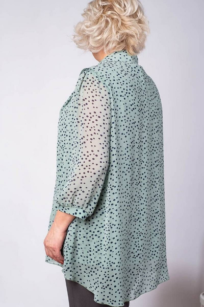 Демисезонная блузка из текстаиля, трикотажа и шифона Camelia 2227 4 - фото 5