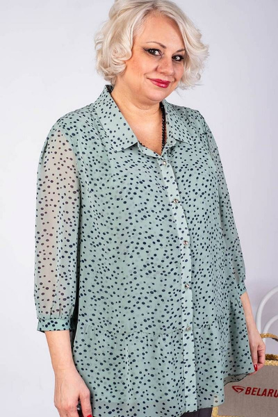 Демисезонная блузка из текстаиля, трикотажа и шифона Camelia 2227 4 - фото 3